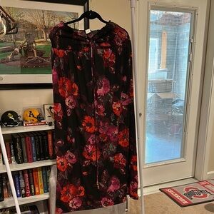 Floral Black and Pink Women's strapless dress